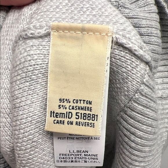 L.L. Bean Gray Checkered Turtleneck Sweater - Picture 3 of 4